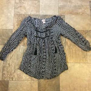 Black and white blouse